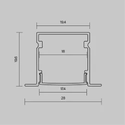Алюминиевый профиль встраиваемый с накладным фланцем 27x20 (Серебро, 2 м), ALM-2720-S-2M 632017 (Серебро) 632017