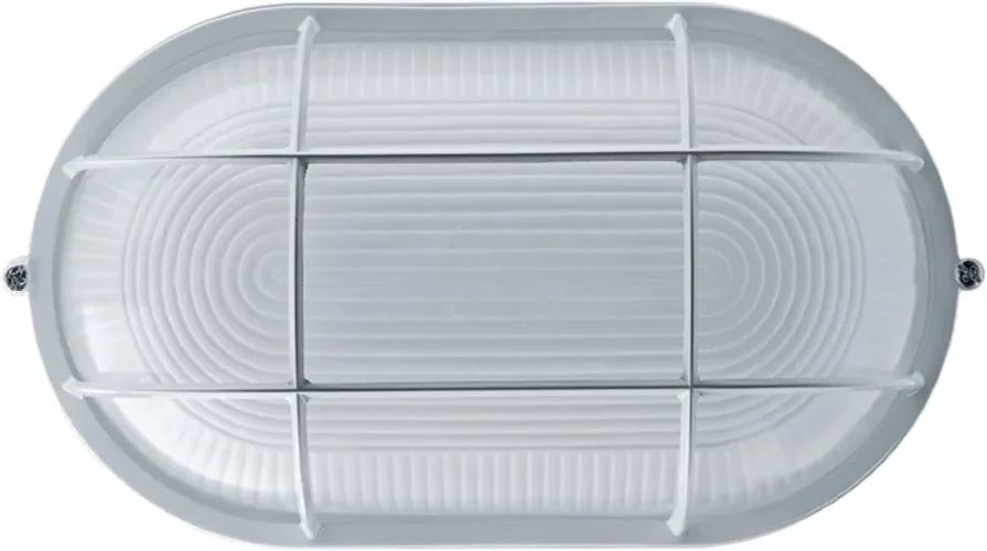 Светильник ЛОН 94 805 NBL-O2-100-E27/WH 1х100Вт E27 IP54 (аналог НПБ 1202 бел. овал с решеткой 100Вт) Navigator 94805 - фото