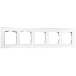 Рамка из стекла на 5 постов Favorit белый W0051101
