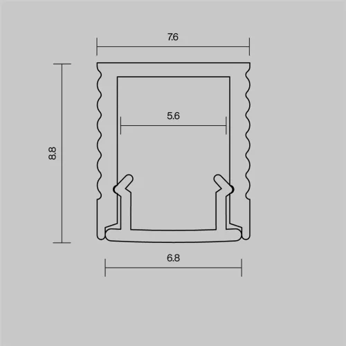 Алюминиевый профиль накладной 8x9 (Серебро, 2 м), ALM-0809-S-2M 631010 (Серебро) - фото 5