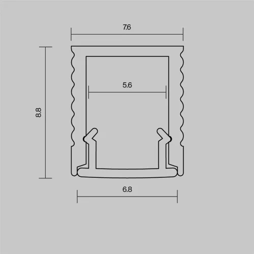 Алюминиевый профиль накладной 8x9 (Серебро, 2 м), ALM-0809-S-2M 631010 (Серебро) 631010 - фото 2