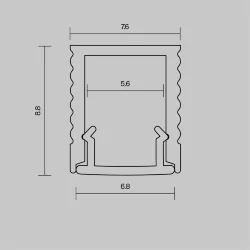 Алюминиевый профиль накладной 8x9 (Серебро, 2 м), ALM-0809-S-2M 631010 (Серебро) 631010