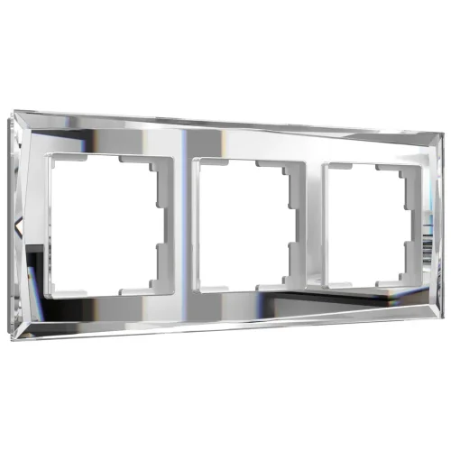 Рамка из стекла на 3 поста Diamant зеркальный W0031220 - фото