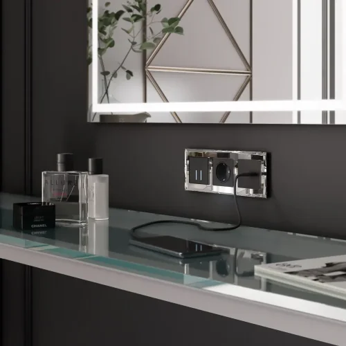 Рамка из стекла на 3 поста Diamant зеркальный W0031220 - фото 3