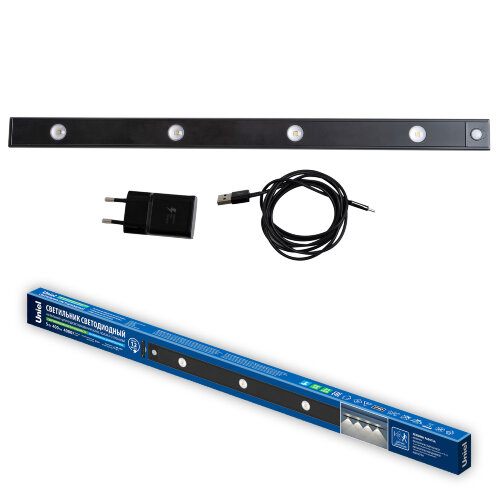 ULI-F50-5W-4000K SENSOR IP40 BLACK Светильник светодиодный для мебели с сенсором движения и освещенности, 600мм - фото 6