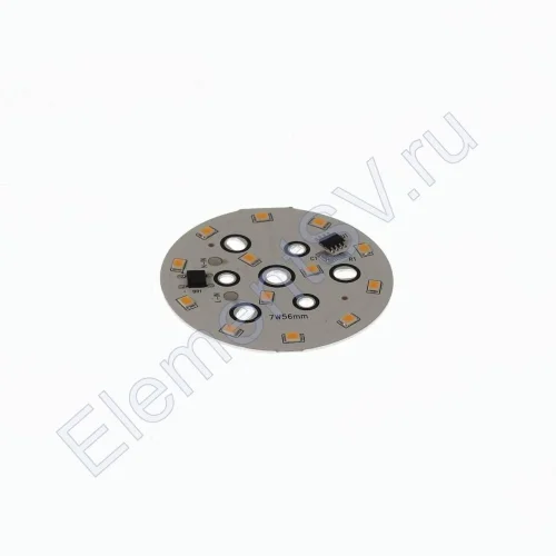 Светодиодная матрица 2835, 13 led, 220V, 7W, Ф56mm, D147, warm white - фото.