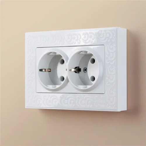 Рамка из поликарбоната для двойной розетки Flock белый W0082301 - фото 2