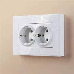 Рамка из поликарбоната для двойной розетки Flock белый W0082301