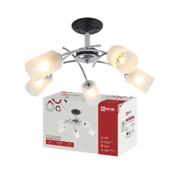 Люстра под лампу AURA NEST-5E27-CH 5хЕ27 матовый плафон хромированный корпус IN HOME