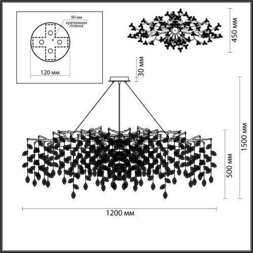 Люстра «ODEON LIGHT» 4969/14, серия: DELICA (крепление на планке). Фото 2.