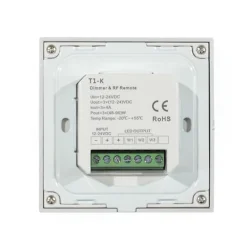 Панель T1-K Black IC8 (12-24V, DIM, Rotary, RF 2.4GHz)