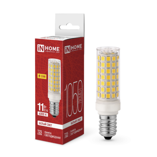Лампа светодиодная LED-T25-CORN 11Вт 230В E14 4000К 1050Лм IN HOME - Фото