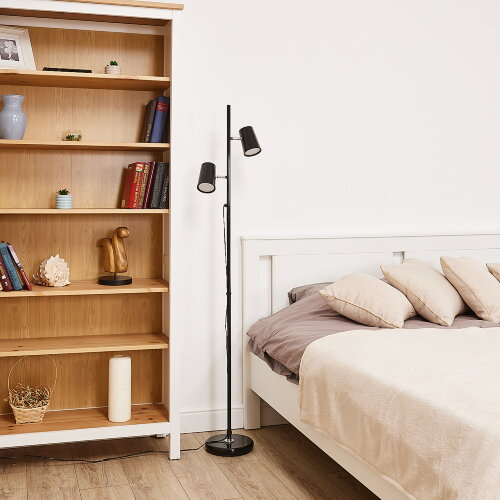 ULM-T600 2х6W-4500K-DIM BLACK Торшер напольный светодиодный, 2х6W, Сенсорный выключатель, Диммер, Черный - фото 11