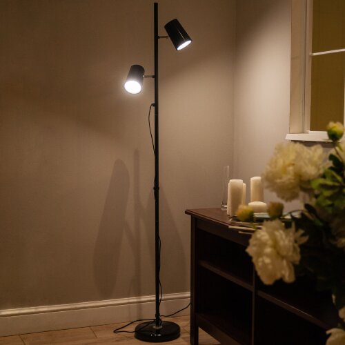 ULM-T600 2х6W-4500K-DIM BLACK Торшер напольный светодиодный, 2х6W, Сенсорный выключатель, Диммер, Черный - фото 14