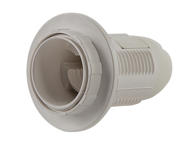 Патрон Е27-ППК пластиковый с прижимным кольцом IN HOME - Фото