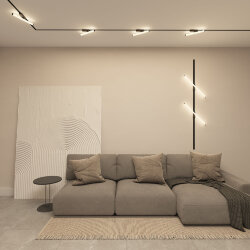 Поворотный однофазный трековый светильник STROM со светодиодом L600mm 220V 15W 150° 4000K IP20 черный алюминий/акрил, Denkirs DK6648-BK