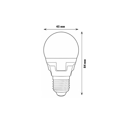LED-G45 7W-6500K-E27-FR PLP01WH Лампа светодиодная, Форма шар, матовая, Серия ЯРКАЯ, Дневной белый свет 6500K - фото 4