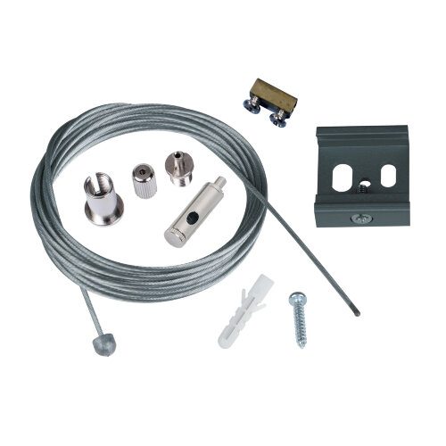 UFB-H42 SILVER 1 POLYBAG Набор для подвесного монтажа трехфазных шинопроводов, Регулируемая длина, Цвет серебряный. - фото 1