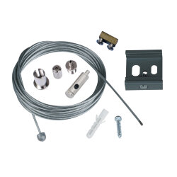 UFB-H42 SILVER 1 POLYBAG Набор для подвесного монтажа трехфазных шинопроводов, Регулируемая длина, Цвет серебряный.