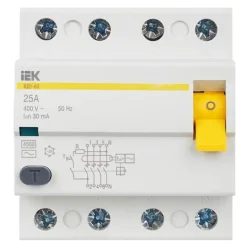 Выключатель дифференциального тока (УЗО) 4п 25А 30мА тип AC ВД1-63 KARAT IEK MDV10-4-025-030