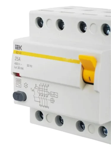 Выключатель дифференциального тока (УЗО) 4п 25А 30мА тип AC ВД1-63 KARAT IEK MDV10-4-025-030 - фото 8