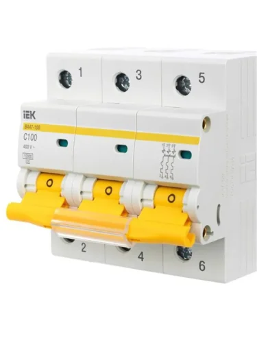 Выключатель автоматический модульный 3п C 100А 10кА ВА47-100 KARAT IEK MVA40-3-100-C - фото 8