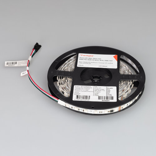 Светодиодная лента SPI-В60-10mm 24V RGB-РХ6-RAM (15 W/m, IP20, 5060, 5m) (Arlight, бегущий огонь) 033447 - фото 4