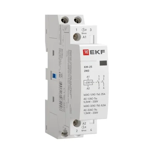 Контактор модульный КМ 25А 2NО (1 мод.) EKF km-1-25-20 - фото 2