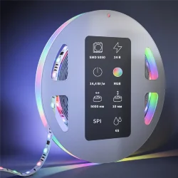 Светодиодная лента 24В 5050 14,4Вт/м 5м IP 65 Адресная (SPI) Цветная (RGB) 201247 (Белый) 201247