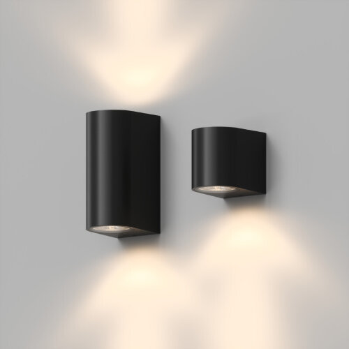 DK9791-BK Настенный уличный светильник NARVIK, IP44, 2хGU10 LED, до 15 Вт, черный, алюминий. Фото 4