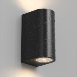 Настенный уличный светильник NARVIK, IP44, 2хGU10 LED, до 15 Вт, черный, алюминий, Denkirs DK9791-BK