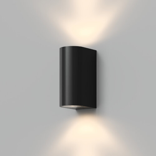 DK9791-BK Настенный уличный светильник NARVIK, IP44, 2хGU10 LED, до 15 Вт, черный, алюминий.