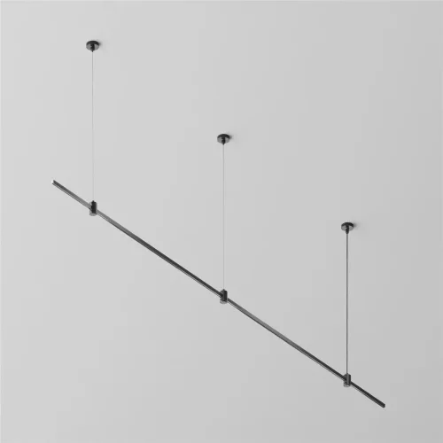 Готовая конструкция прямая на тросовых подвесах Hang без светильников и блока питания, черный (Черный) - фото