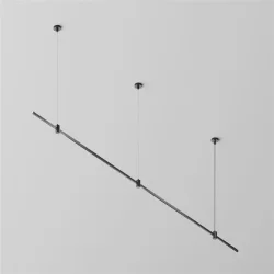 Готовая конструкция прямая на тросовых подвесах Hang без светильников и блока питания, черный (Черный)