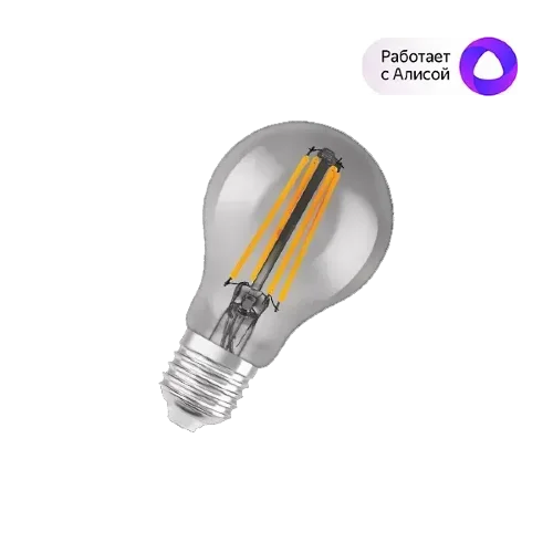 6W/2500K (=44W) E27 540Lm d60x105mm (темнодымчатое стекло) - Светодиодная филаментная лампа с управлением по Wi-Fi LEDVANCE. Фото