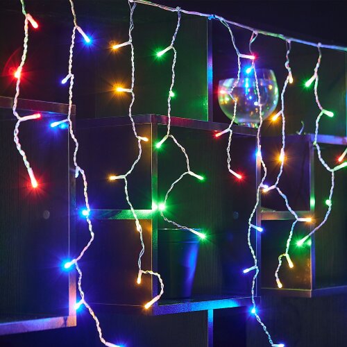 ULD-B2007-100-TTK MULTI IP44 Бахрома светодиодная с эффектом мерцания, 2м, Соединяемая, 100 светодиодов, Разноцветный свет, Провод прозрачный - фото 10