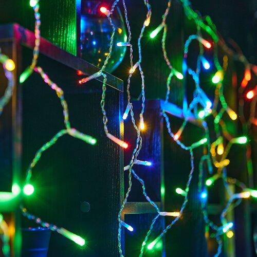 ULD-B2007-100-TTK MULTI IP44 Бахрома светодиодная с эффектом мерцания, 2м, Соединяемая, 100 светодиодов, Разноцветный свет, Провод прозрачный - фото 11