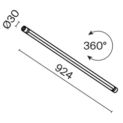 Светильник Базис / Basis для системы освещения Shelf 3000К 24Вт 100° (Черный) C147CL-L900-24W3K-B