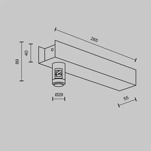 Основание настенное Wall для блока питания с вводом питания Flarity платина (Платина) - фото 5