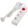 S-GCU3-3B WHITE Удлинитель серии Ultra, шнур 3м., 3 гнезда, 16A, с-з, Белый, TM Uniel - фото 1