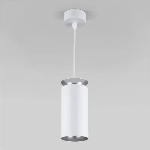 Подвесной светодиодный светильник DLS021 9+4W 4200К белый матовый/серебро - фото 2