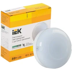 Светильник светодиодный накладной 8W/4000K IP54 | Акустический датчик | - IEK