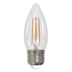 LED-C35-5.5W-4000K-E27-CL-SLF Лампа светодиодная, Форма свеча, прозрачная, Белый свет 4000K