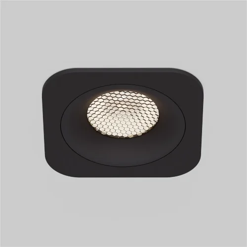 Светильник встраиваемый светодиодный с антибликовой решеткой Tetro 10W 4000K черный IP44 15276/LED - фото