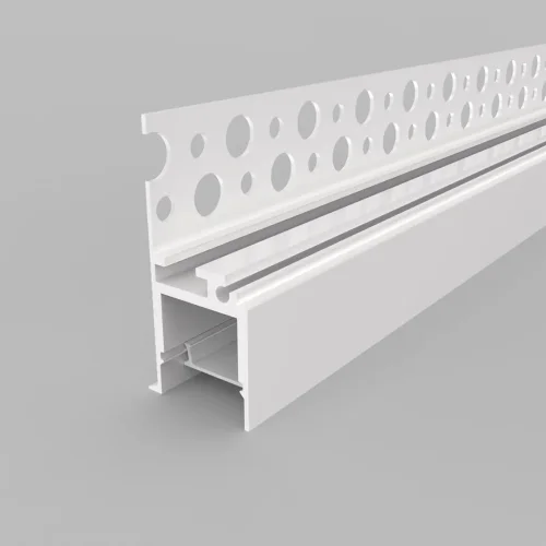 Алюминиевый профиль встраиваемый в гипсокартон 187 (белый, 2000x42,5x20 мм с рассеивателем) - фото I