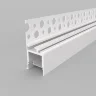 Алюминиевый профиль встраиваемый в гипсокартон 187 (белый, 2000x42,5x20 мм с рассеивателем) - фото I