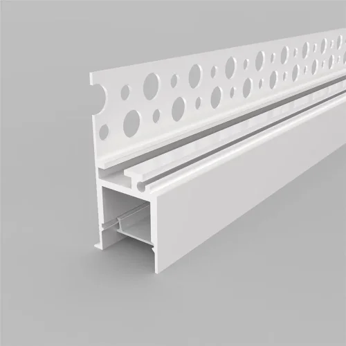 Алюминиевый профиль встраиваемый в гипсокартон 187 (белый, 2000x42,5x20 мм с рассеивателем) - фото I