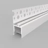 Алюминиевый профиль встраиваемый в гипсокартон 187 (белый, 2000x42,5x20 мм с рассеивателем) - фото I