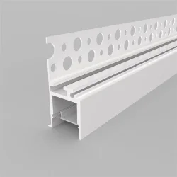 Алюминиевый профиль встраиваемый в гипсокартон 187 (белый, 2000x42,5x20 мм с рассеивателем)