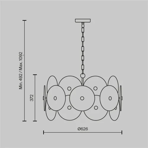 Подвесной светильник Aster E14х8 (Золото) - фото 3